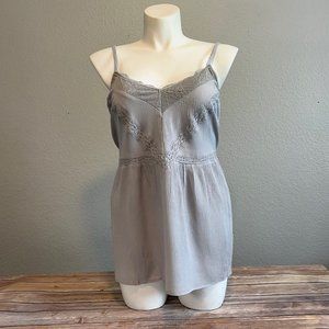 Torrid Gauze Lace Inset Cami - Grey